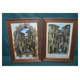 2 Luis De Gongora Watercolr Paintings Signed