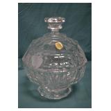West German Crystal 8" Covered Candy Dish