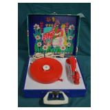 1970s Vanity Fair Suitcase Record Player Complete