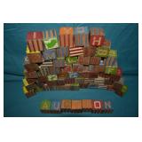 Lot Antique Wooden Letter Blocks