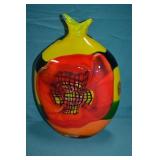 Venitian Murano Style 13" Heavy Art Glass Vase