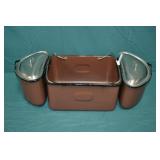 Vintage Enamelware 5pc Brown Camping / Picnic Set