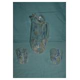 1940s 3pc Cocktail Set Pitcher & 2 Glasses