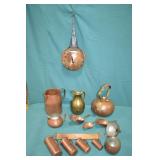 Lot Copper & Brass Vintage Kitchenware Items
