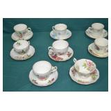 8 Sets All English Bone China Tea Cup & Saucers
