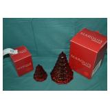 2pcs Marquis Waterford Crystal Red Christmas Trees