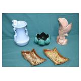 5pcs Various Vintage Pottery Vases, Ashtrays & Moe