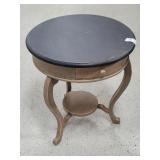 22" Diameter Weathered Wood Side Table