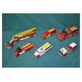 5pcs Corgi Classics Fire Engines & 1 First Gear