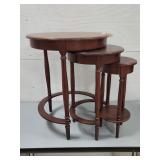 3pc Set Dark Wood Nesting Side Tables