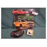 Ford Mustang Metal Sign, Glass Case & Tray