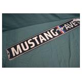 5" x 30" Mustang Ave Metal Sign
