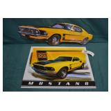2pcs Ford Mustang 302 Boss Metal Signs