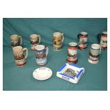 Lot of 9 Budweiser & Coors Beer Stein Mugs & More