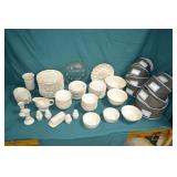 89pcs Pfaltzgraff Tea Rose Stoneware Dishes