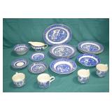 25pcs English Blue Willow china