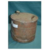10" Dia 8" Tall Antique Industrial Copper Cannistr