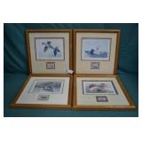 4pcs Dow Ducks Unlimited Duck Stamp Prints