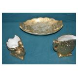 Antique Gold Plated Porcelain Pieces