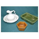 3pcs Haeger Pitcher & Bowl, Planter, & Tray