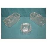 3pcs 1950s Federal Glass Refrigerator Dishes