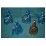 6pcs Wheaton Carnival Glass Souther Belle Figures