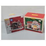 Lemax Motorcycle Shop & Train Station Buildings