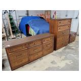 1950s 3pc Solid Wood Bedroom Set