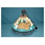 20" DIa Tiffany Style Leaded Glass Swag Light