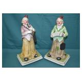 2pcs Melody in Motion Porcelain Clown Musicals