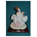 Italian Capodimonte Merli 9" Mother & Child Statue