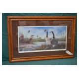 1989 RA Mersino Goose Print Ever Watchful Signed