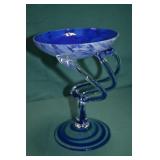 Jozefina Krosno Poland Blue Art Glass 7" Bowl