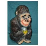 Vintage Chalkware 14" Monkey Carnival Prize Bank