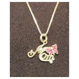 Sterling Silver Mom Butterfly Pendant & Chain