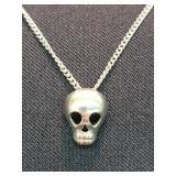 Sterling Silver Skull Pendant and Chain