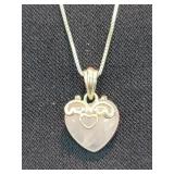 Sterling Silver Rose Quartz Heart Pendent & Chain