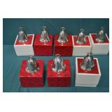 Lot of 8 Reed & Barton Silverplate Christmas Bells