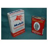Vintage Mobil Oil Luster Cloth Tin & Tobacco Tin