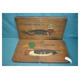 2 Wagenhall Studios 11" x 22" Wood Carved Plaques