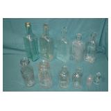 Lot Various Antique Glass Bottles