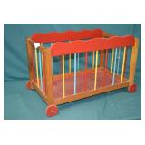 Antique Wood 26" Doll Play Pen