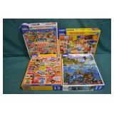 Lot of 4 White Mountain 1000pc Puzzles