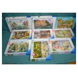 9 Ravesburger 1000 to 2000pc Puzzles