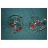 2pc 1950s Tomato Juice Glass Pitchers