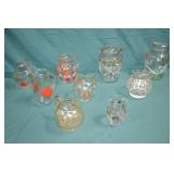 Lot 9pc Various Mid Century Glass Pitchers