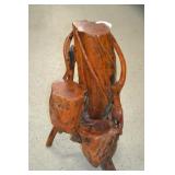 Unique Rustic Root & Burlwood 3 Tier Plant Stand