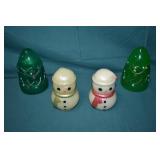4pcs Christmas Tree & Snowman 5" Resin Jars