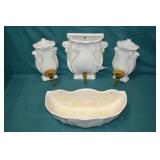 Mid Century Porcelain Faux Lavabo Wall Fountain St