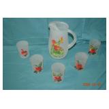 1950s 6pc Hazel Atlas Tomato Juice Set